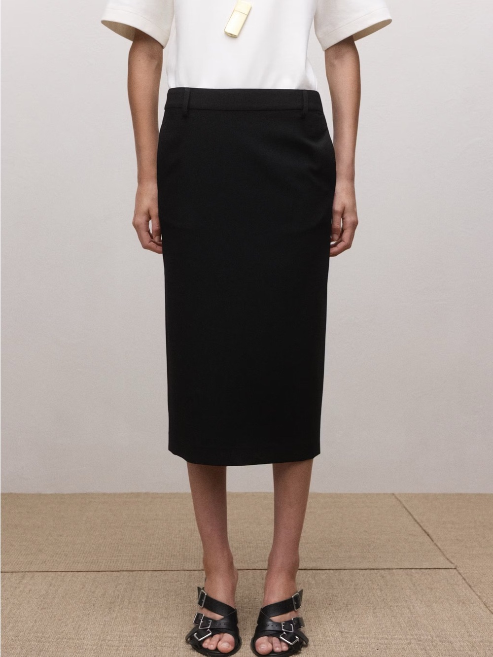 NWT (size 2) MANGO WOOL-BLEND MIDI-SKIRT - Picture 2 of 9